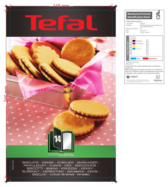 Tefal XA801412 Biscuit Plates Set, Non-Stick, Snack Time, Accessory, Snack  Collection