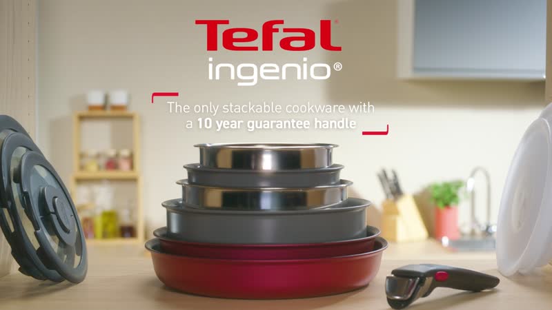 Tefal Ingenio Unlimited, 26cm Wok, Stackable, Space Saving, Non-Stick,  Induction, Black, L7637732