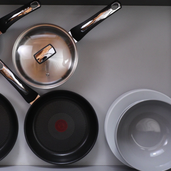 Tefal Emotion Stainless Steel Saucepan & Non-Stick Frying Pan Set, 5 Piece
